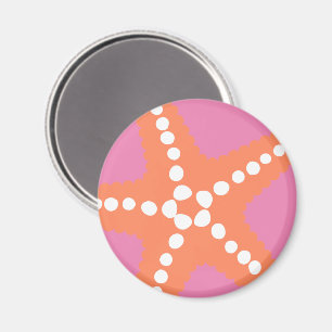 Imã Starfish Beach Ocean Preppy Pink Orange Divertimen