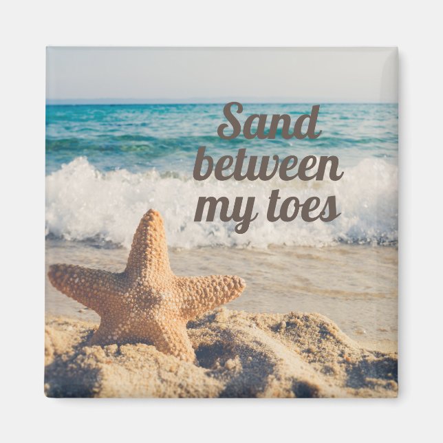 Imã Starfish Sandy Beach Ocean Sand between Toes (Frente)
