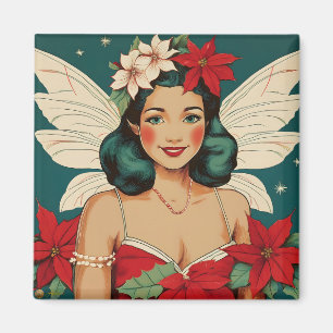 Imã Starlet de Pin-Up de Natal Tropical de Retro