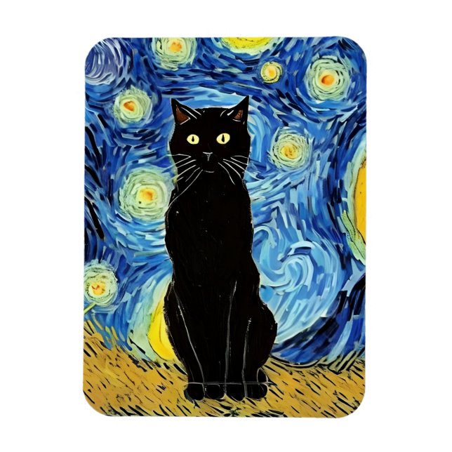 Ímã Starry Cat Night Magnet (Vertical)