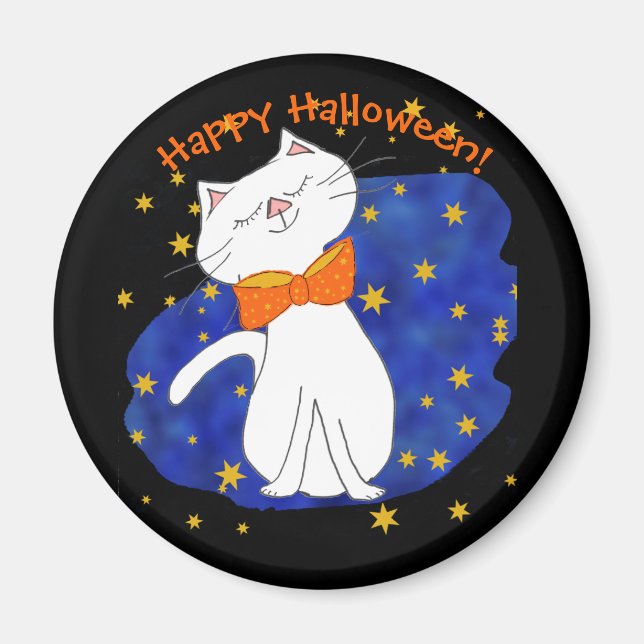 Imã Starry Night Kitty Halloween (Frente)