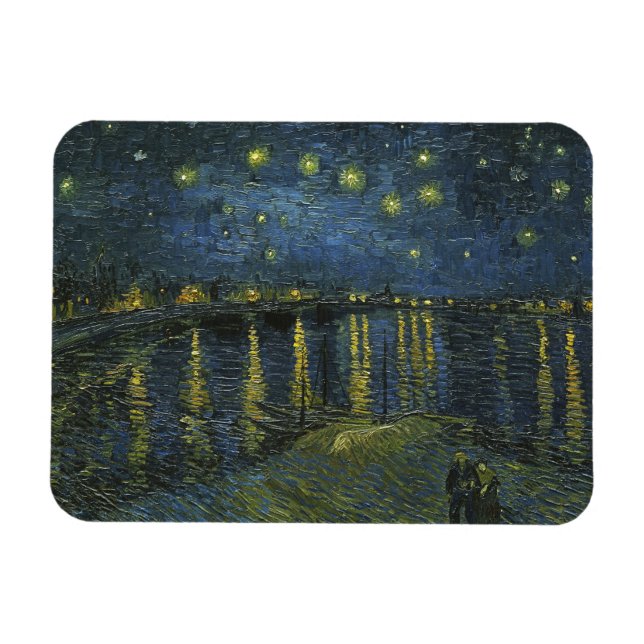 Ímã Starry Night no Rhone, Vincent van Gogh (Horizontal)