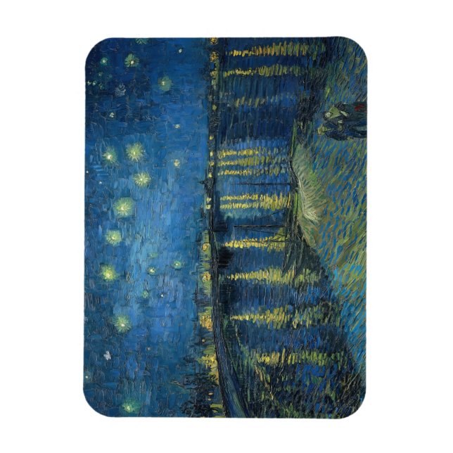 Ímã Starry Night Over the Rhone (1888) Vincent van Gog (Vertical)