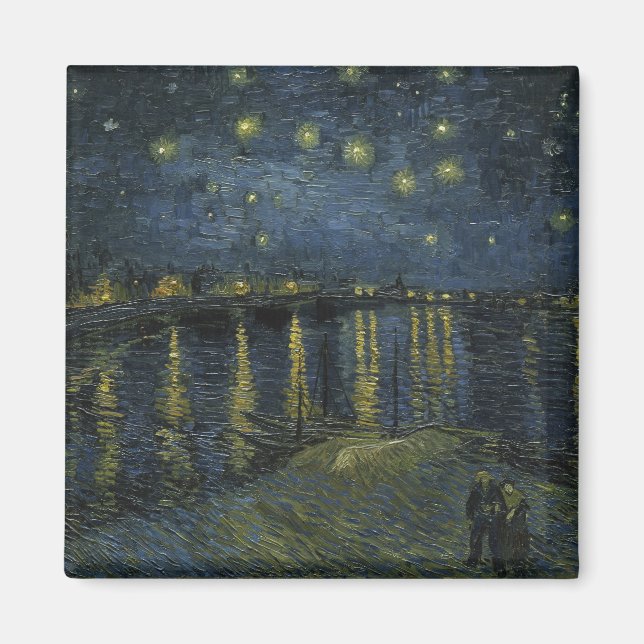 Imã Starry Night Over the Rhone by Vincent Van Gogh (Frente)