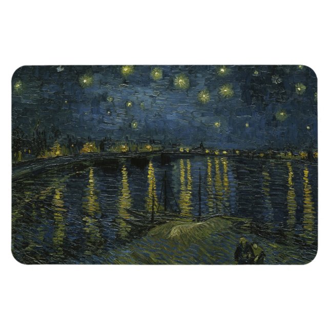 Ímã Starry Night Over the Rhône, pintura a óleo Van Go (Horizontal)
