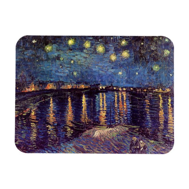 Ímã Starry Night Over the Rhone, por Vincent van Gogh (Horizontal)