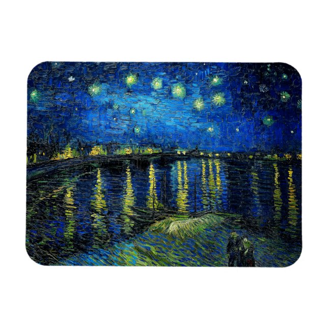 Ímã Starry Night Over the Rhone por Vincent Van Gogh (Horizontal)