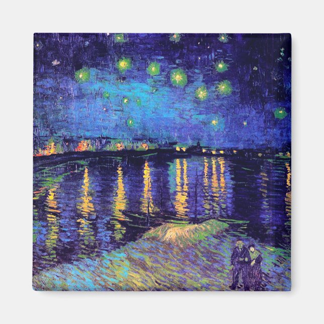 Imã Starry Night Over the Rhone Van Gogh Fine Art (Frente)