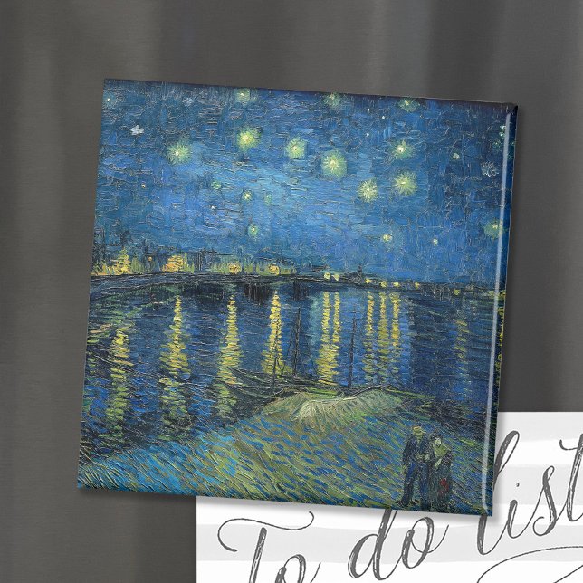 Imã Starry Night Over the Rhône | Vincent Van Gogh Mag (Criador carregado)