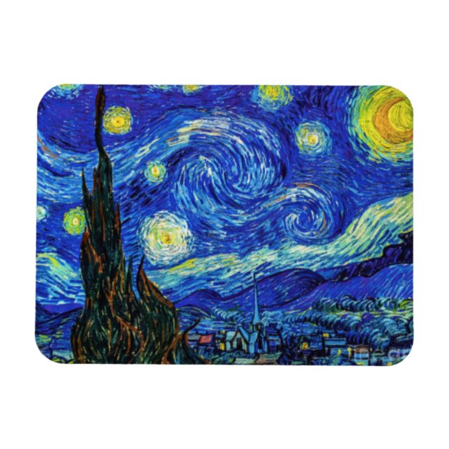 Ímã Starry Night por Van Gogh, (Horizontal)