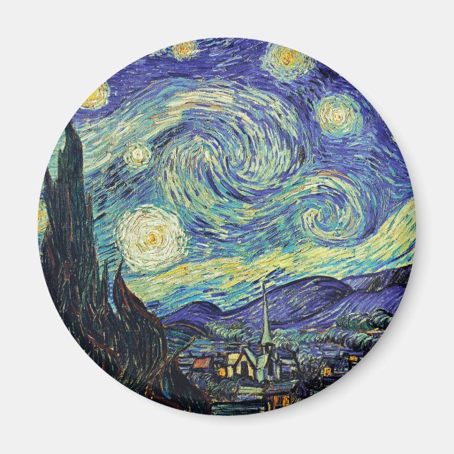 Imã Starry Night por van Gogh (Frente)