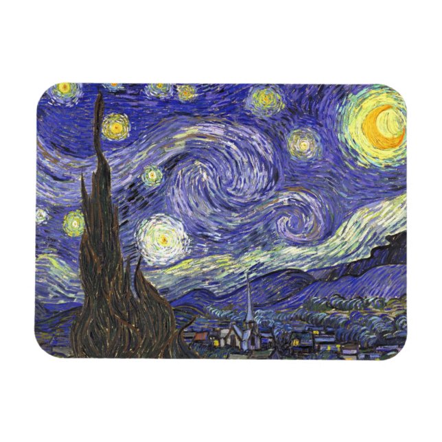 Ímã Starry Night por Vincent van Gogh (Horizontal)