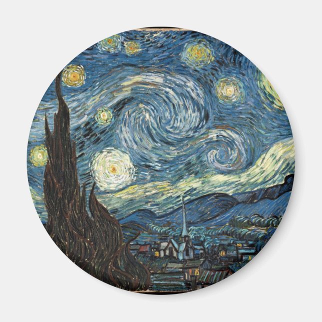 Imã Starry Night por Vincent Van Gogh (Frente)