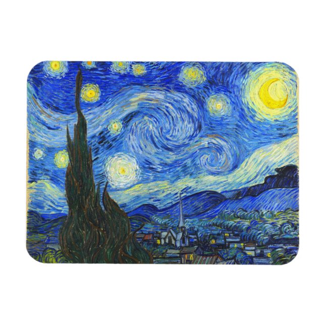 Ímã Starry Night por Vincent van Gogh (Horizontal)