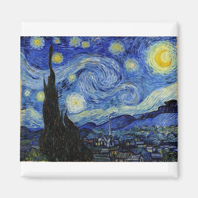 Imã Starry Night por Vincent Van Gogh (Frente)