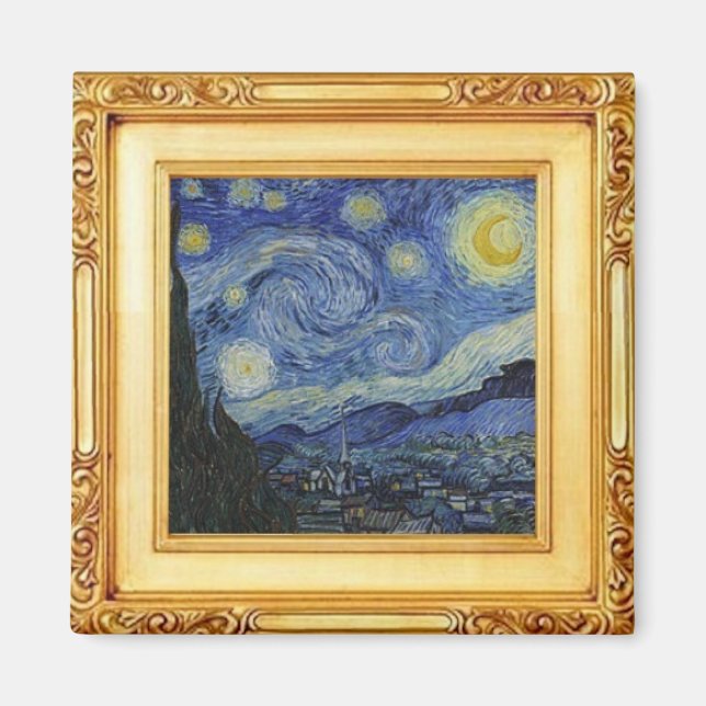 Imã Starry Night por Vincent Van Gogh - Magnet (Frente)