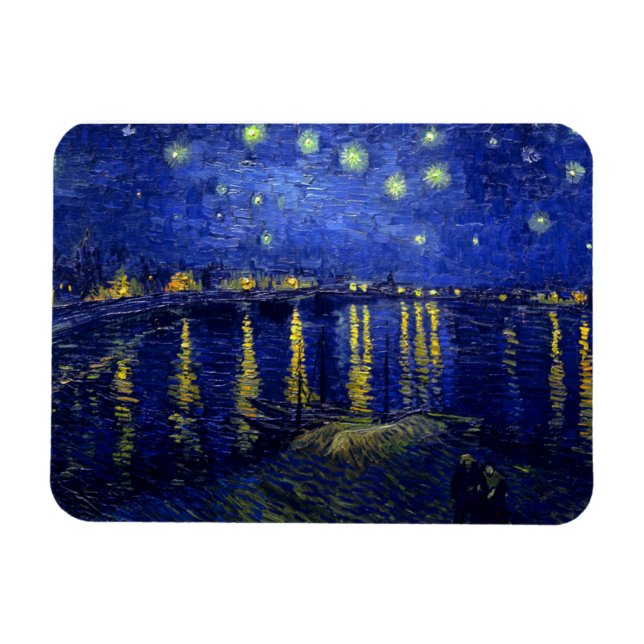 Ímã Starry Night Rhone por Van Gogh (Horizontal)