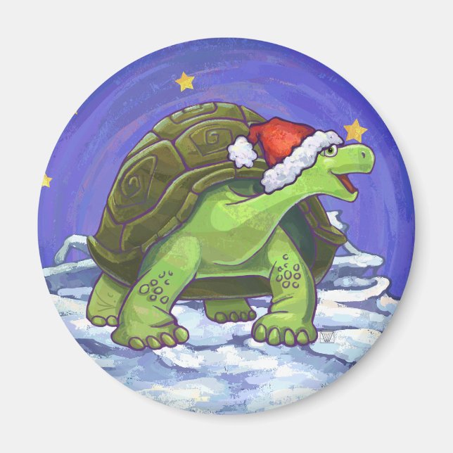 Imã Starry Night Tortoise Natal (Frente)