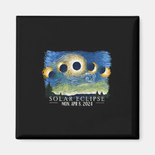 Imã Starry Night Total Solar Eclipse 2024 American Tot