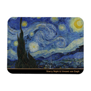 Ímã Starry Night & Van Gogh / famosa arte vintage