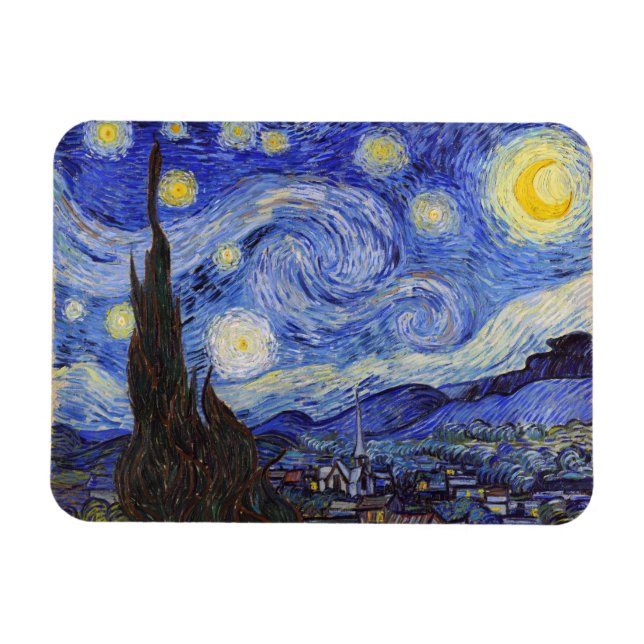 Ímã Starry Night , Vincent van Gogh (Horizontal)