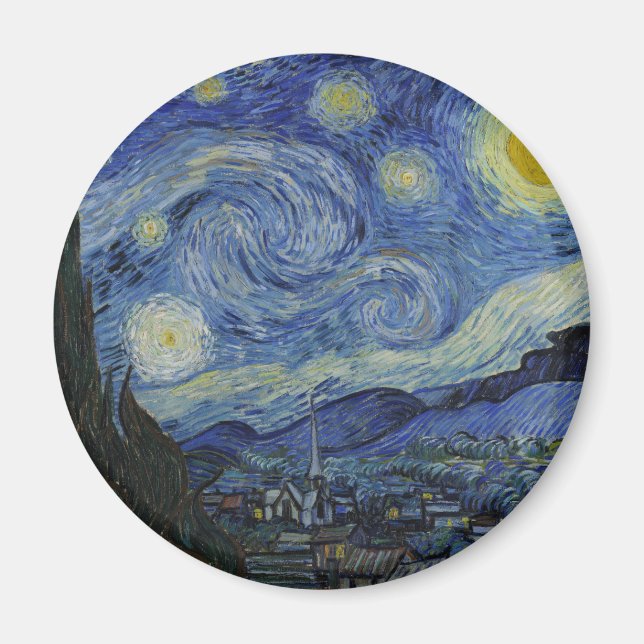 Imã Starry Night Vincent van Gogh (Frente)