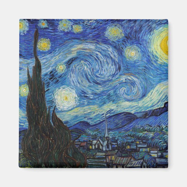 Imã Starry Night, Vincent van Gogh (Frente)