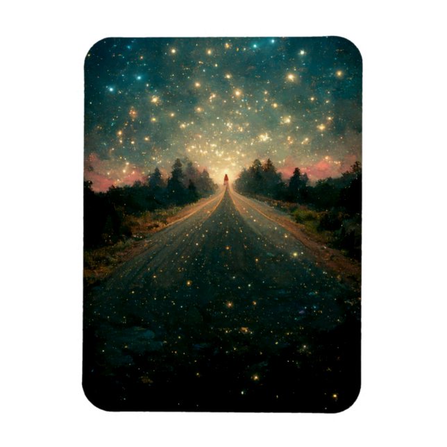 Ímã Starry Road Fantasy Paisagem Sci-Fi (Vertical)