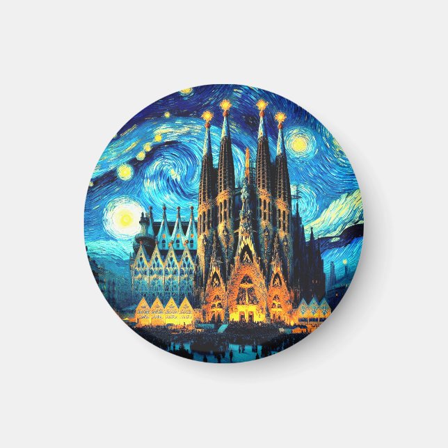 Imã Starry Sagrada Familia Barcelona (Frente)