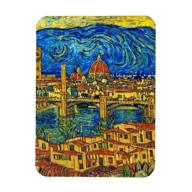 Ímã Starry Starry Night Florence Itália (Vertical)