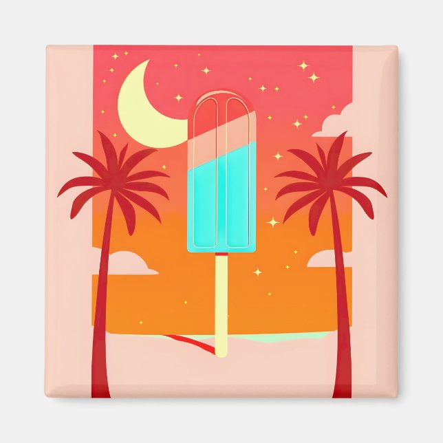 Imã Starry Summer Palm Ice Oasis (Frente)