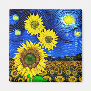 Imã Starry Sunflower Night Magnet