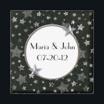 Imã Stars Wedding Magnet<br><div class="desc">Este Stars Wedding Magnet faz um favor de casamento excelente! Personalize com seu próprio texto.</div>