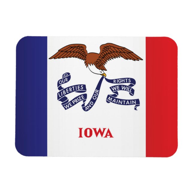 Ímã State Flag of Iowa, EUA (Horizontal)