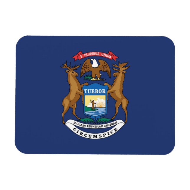 Ímã State Flag of Michigan, EUA (Horizontal)