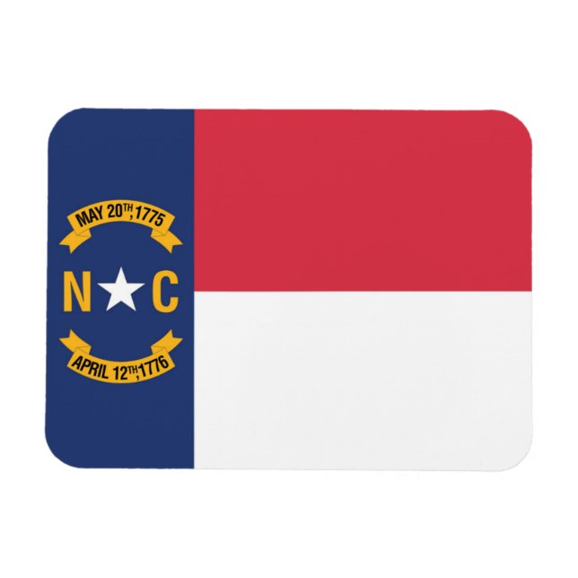Ímã State Flag of North Carolina, EUA (Horizontal)