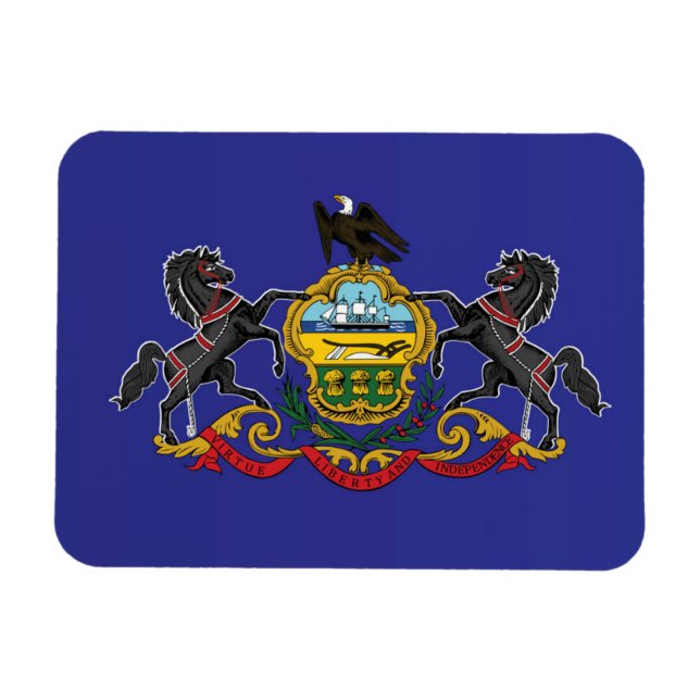 Ímã State Flag of Pensilvânia, EUA (Horizontal)