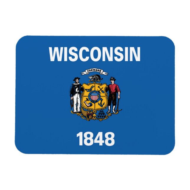 Ímã State Flag of Wisconsin, EUA (Horizontal)