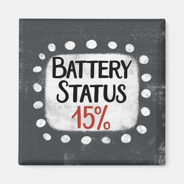 Imã Status da Bateria 15% do Magnet do Refrigerador (Frente)