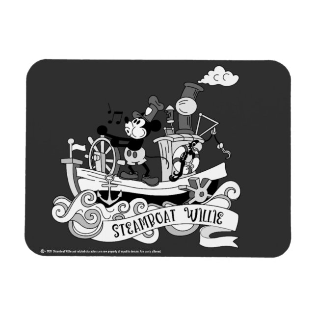 Ímã Steamboat Willie Retro  (Horizontal)