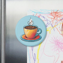 Imã Steaming Coffee Cup Magnet