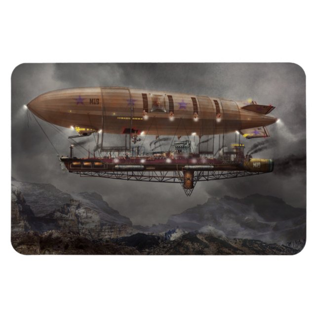 Ímã Steampunk - Balão - Zepelim Maximus (Horizontal)