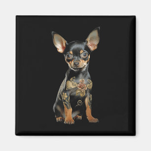 Imã Steampunk Chihuahua Ink Tat Art Tattoo Artista Pup