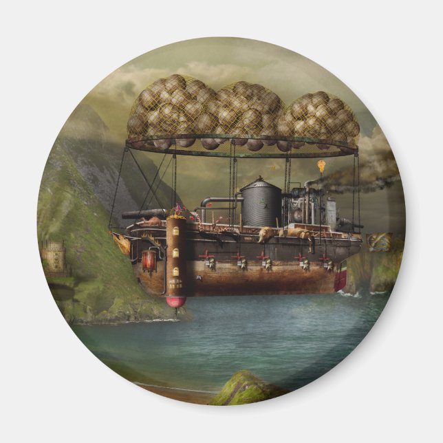 Imã Steampunk - Dirigível - A Arca de Noé original (Frente)