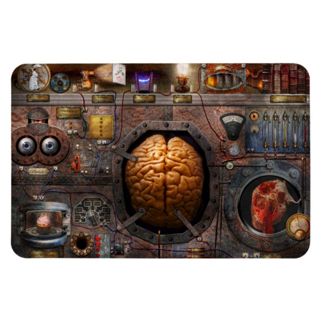 Ímã Steampunk - Sobrecarga de informação (Horizontal)