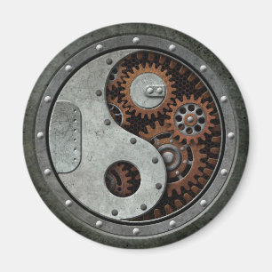 Imã Steampunk Yin Yang