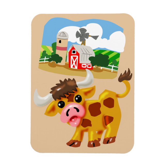 Ímã Steer no Barnyard (Vertical)