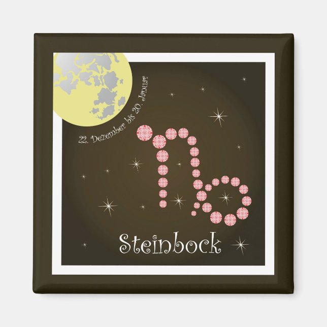 Imã Steinbock 22. Bis 20 de dezembro. Magnet de Januar (Frente)
