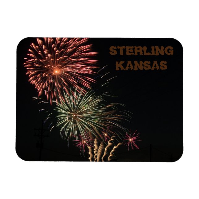 Ímã Sterling Kansas Fire Works Magnet (Horizontal)