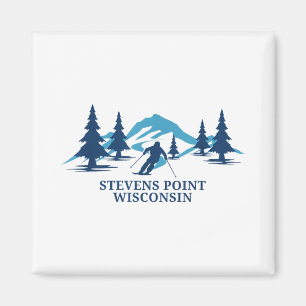 Imã Stevens Point Wisconsin Ski Resort Skiier _1